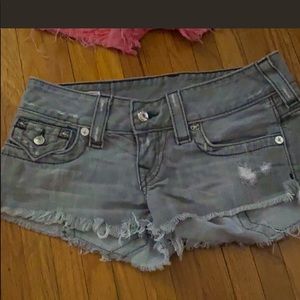 True religion grey shorts